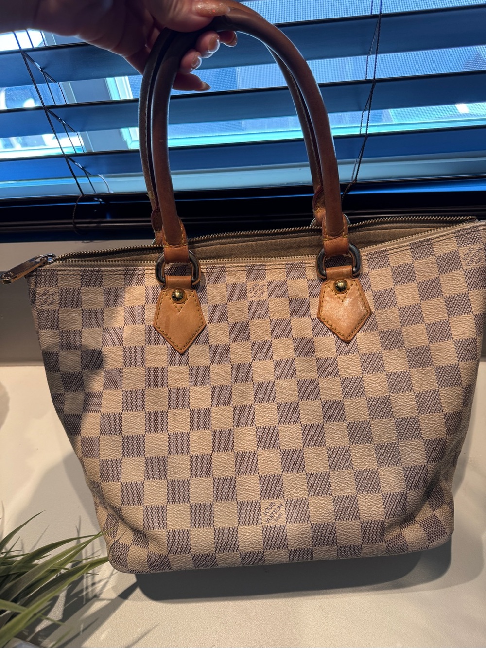Authentic Louis Vuitton Damier Azur Saleya MM tote